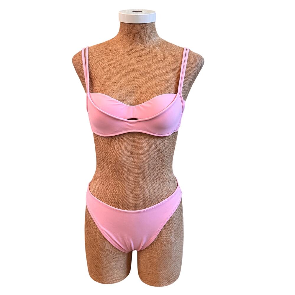 La Perla Anna Club Bikini Bathing Swim Suit Pink Underwire Size 42 US 6